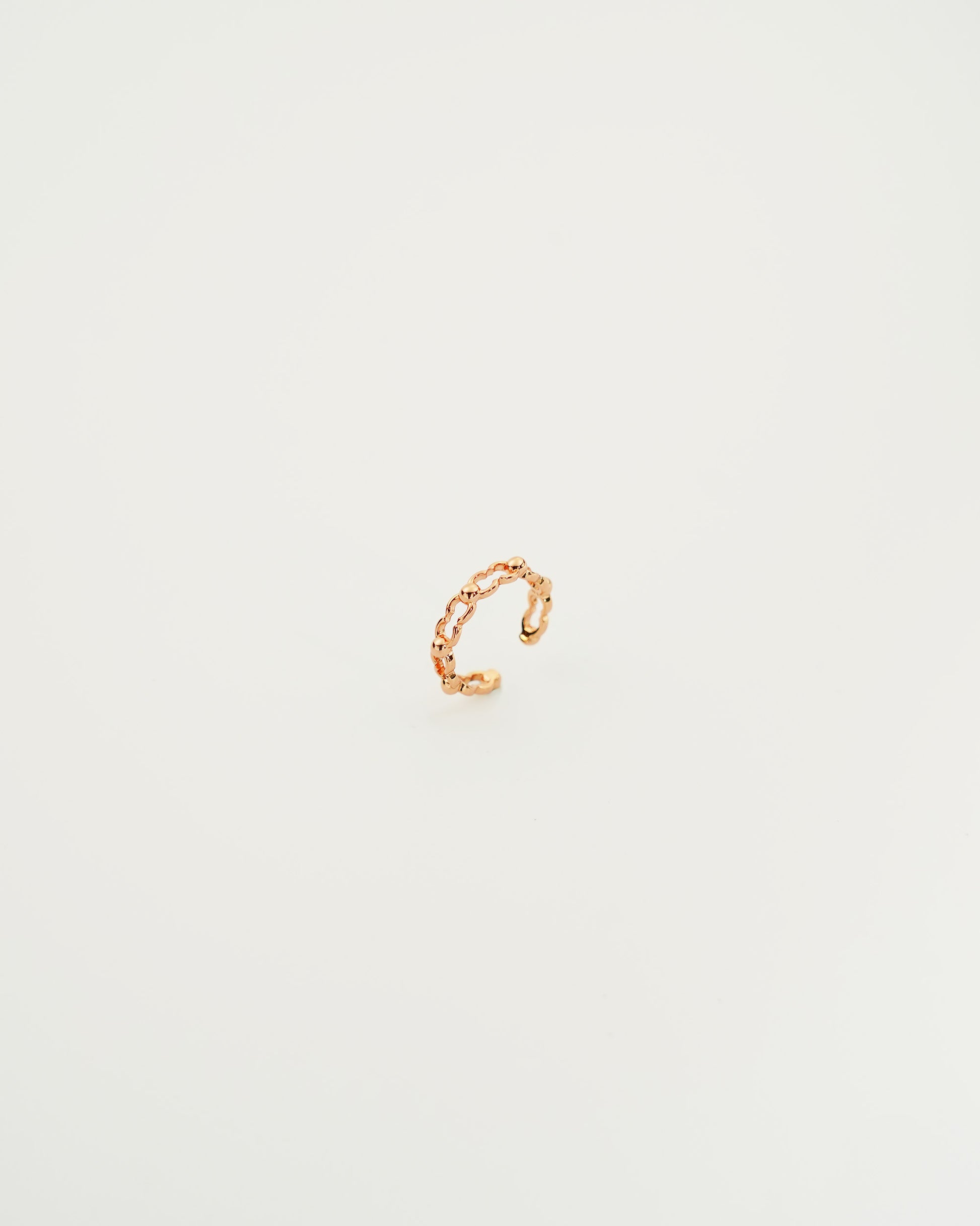 Bead Link Ring in Gold, top view