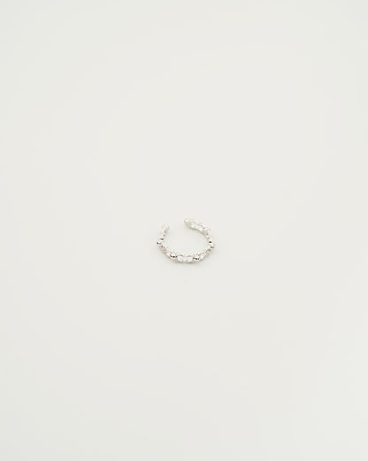 Bead Link Ring in White Gold, side view