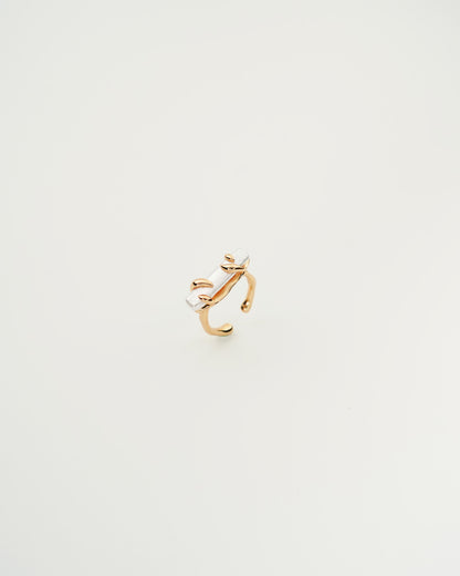 Enlaced Baroque Pearl Ring, top view