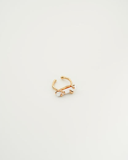 Enlaced Baroque Pearl Ring, front view